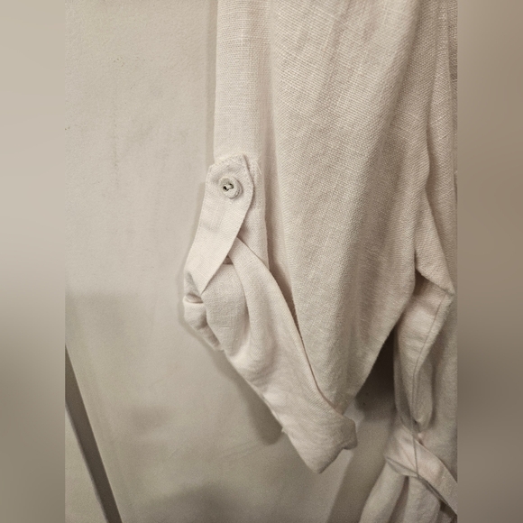 NWT - Linen Charter Club White Midi  Shirtdress - Size 16 - Picture 5 of 8